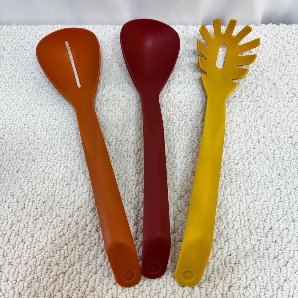 Nylon/Plastic Serving Set of 3 Fall Color Utensils Slotted Serving Pasta Spoons